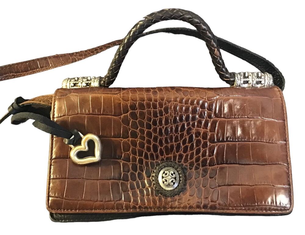 Brighton Embossed Leather Crossbody Purse